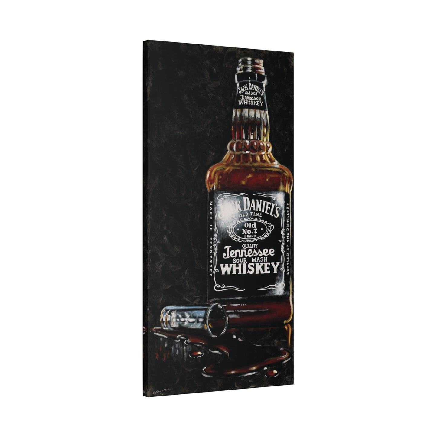 The Frank- Jack Daniels Whiskey Alcohol Art Print, 1.25" Stretched Matte Canvas Style