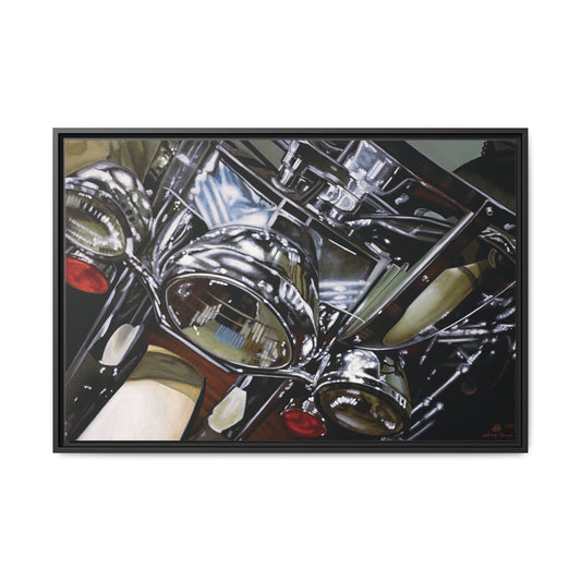 The Harley- Motorcycle Harley Davidson Rider Art Print, Framed 1.25" Matte Canvas Style