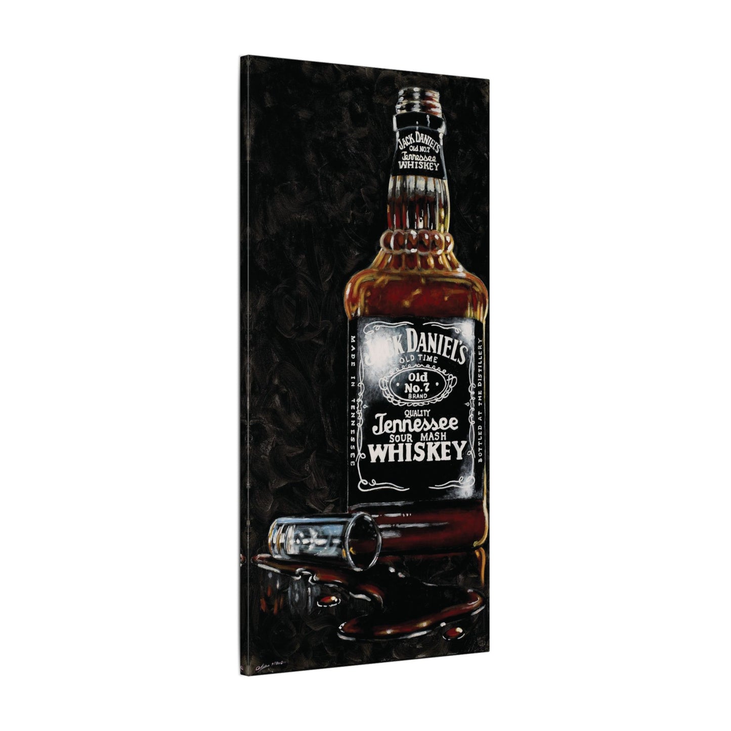 The Frank- Jack Daniels Whiskey Alcohol Art Print, 0.75" Stretched Matte Canvas Style