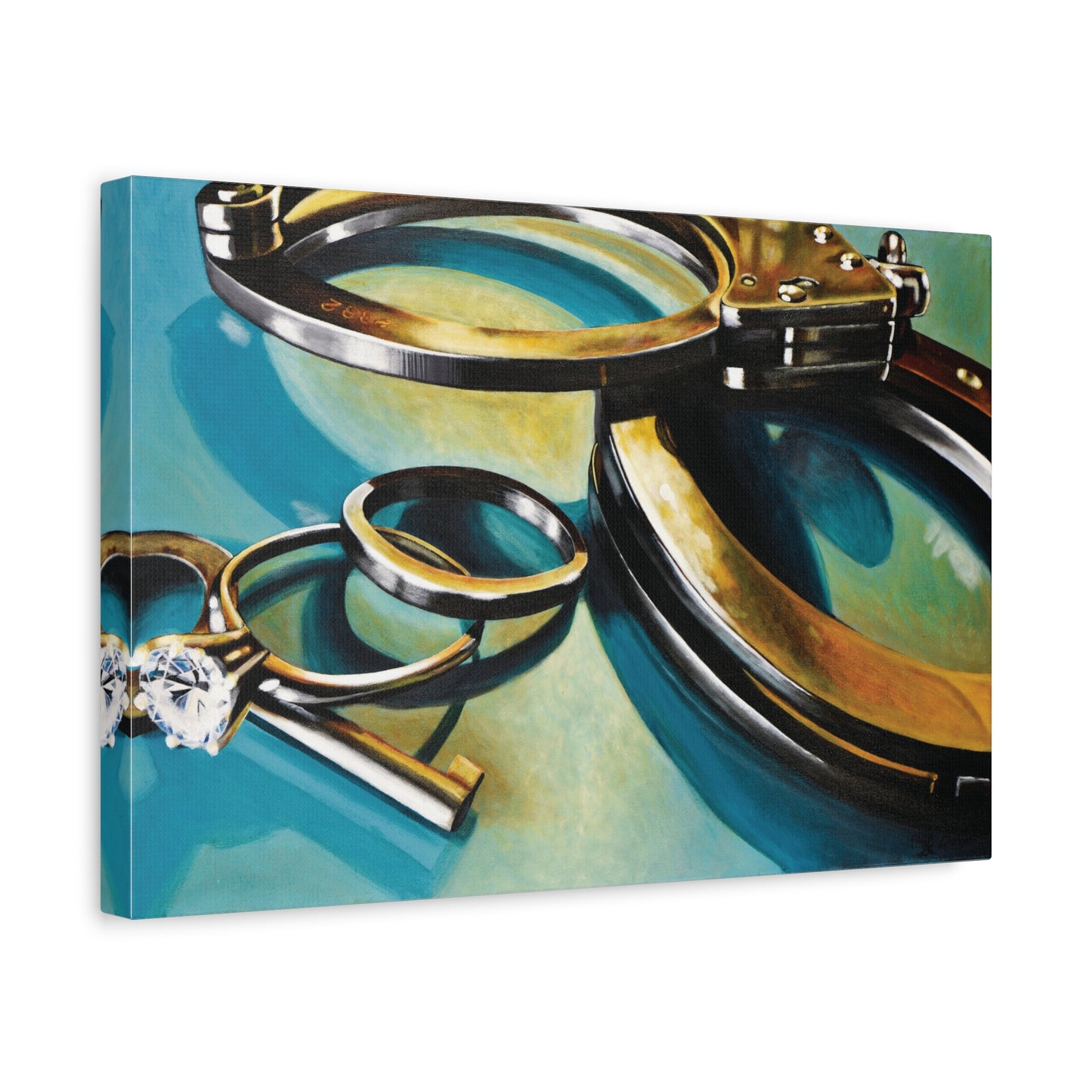 Cop Life- Police Officer Law Enforcement Cuffs Hero Art Print, 1.25" Stretched Matte Canvas Style