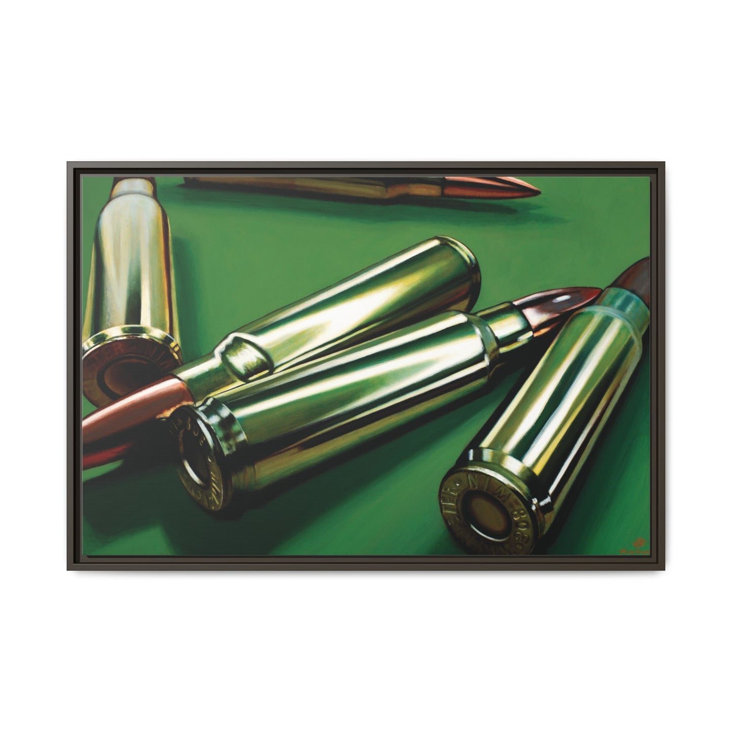 Sniper- Bullets Rifle Gun Collector Military SWAT Hero Art Print, Framed 1.25" Matte Canvas Style