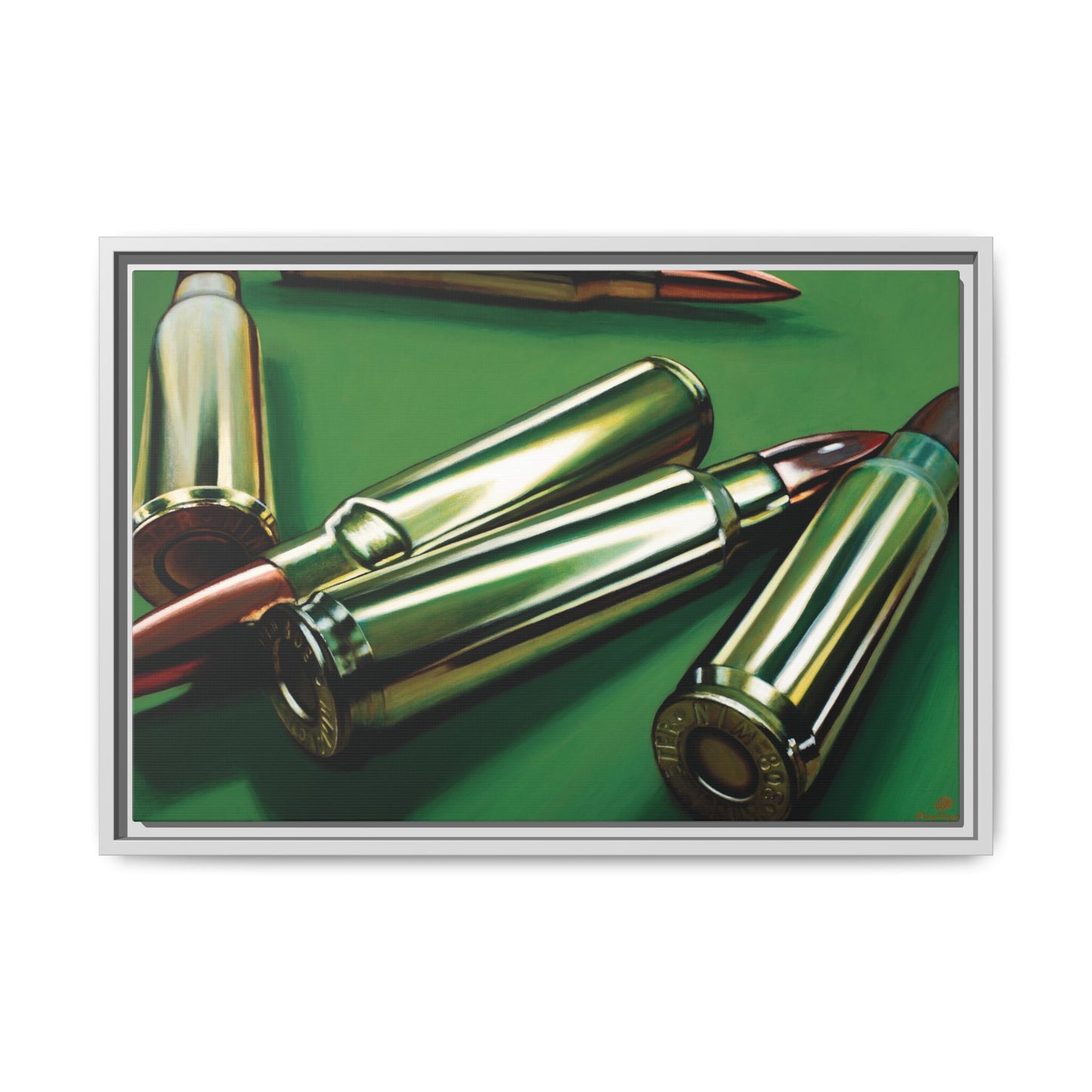 Sniper- Bullets Rifle Gun Collector Military SWAT Hero Art Print, Framed 1.25" Matte Canvas Style