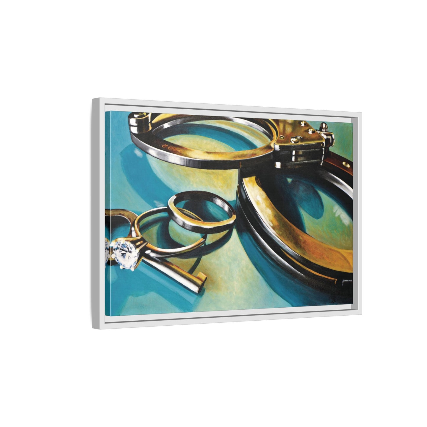 CopLife- Police Officer Law Enforcement Cuffs Hero Art Print, Framed 1.25" Matte Canvas Style