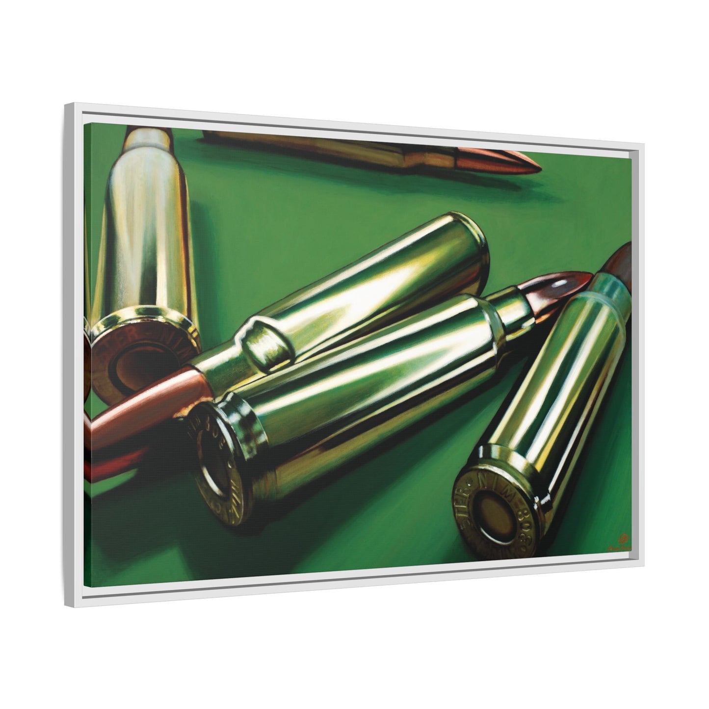 Sniper- Bullets Rifle Gun Collector Military SWAT Hero Art Print, Framed 1.25" Matte Canvas Style