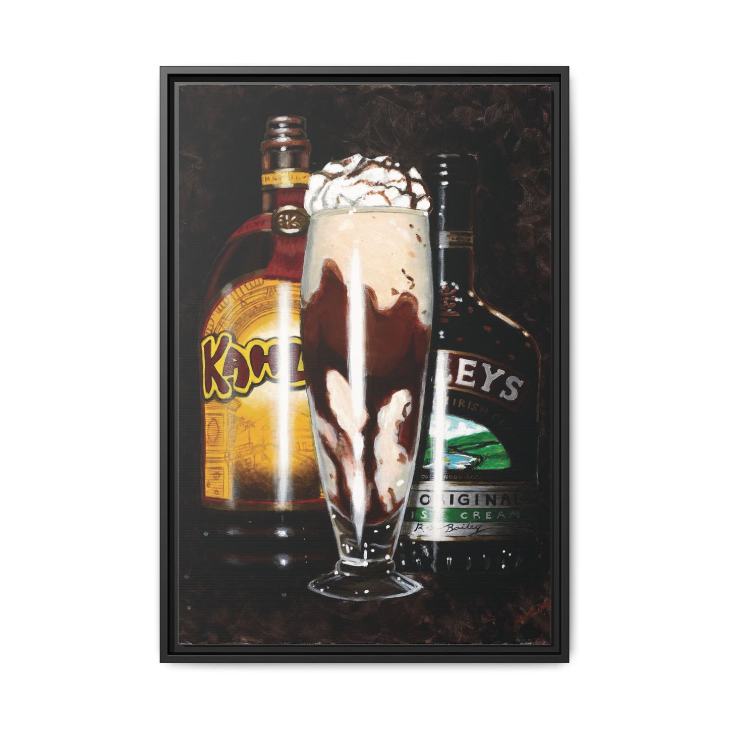 The Larry- Kaulua Baileys Mudslide Art Print, Framed 1.25" Matte Canvas Style