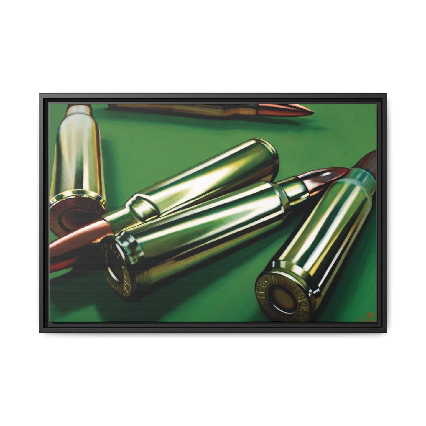 Sniper- Bullets Rifle Gun Collector Military SWAT Hero Art Print, Framed 1.25" Matte Canvas Style