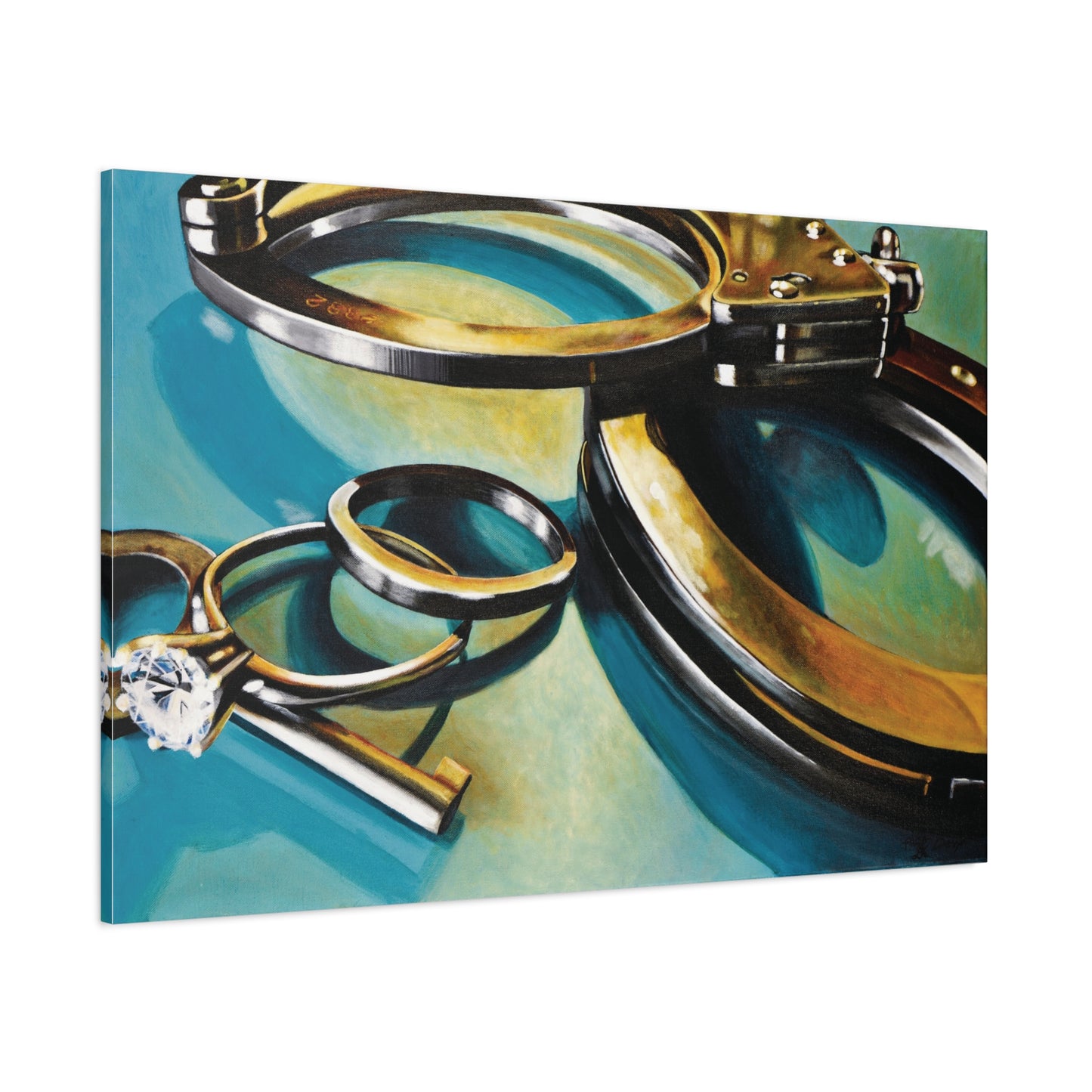 Cop Life- Police Officer Law Enforcement Cuffs Hero Art Print, 1.25" Stretched Matte Canvas Style