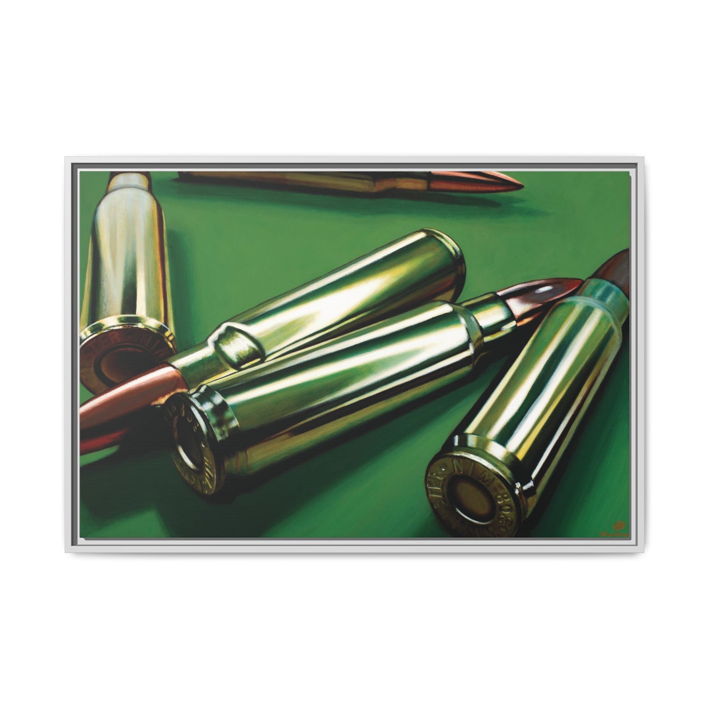 Sniper- Bullets Rifle Gun Collector Military SWAT Hero Art Print, Framed 1.25" Matte Canvas Style