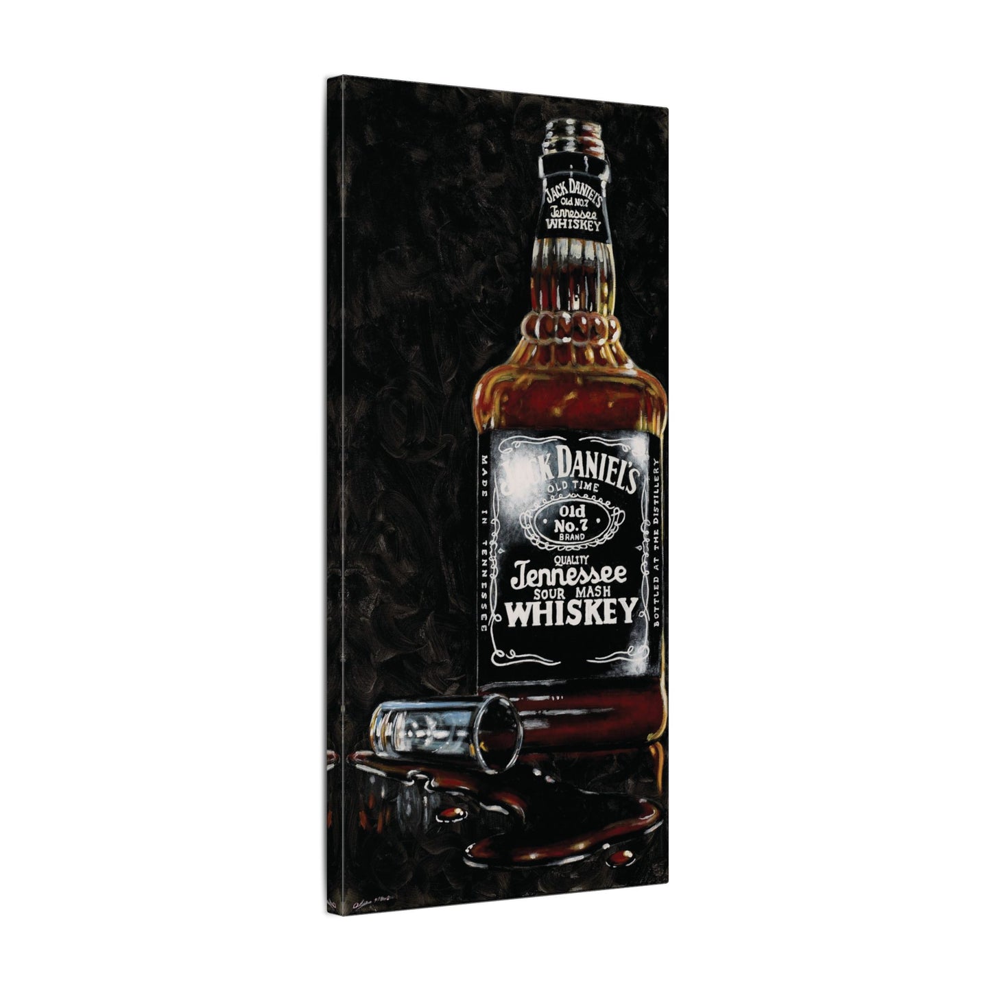 The Frank- Jack Daniels Whiskey Alcohol Art Print, 0.75" Stretched Matte Canvas Style