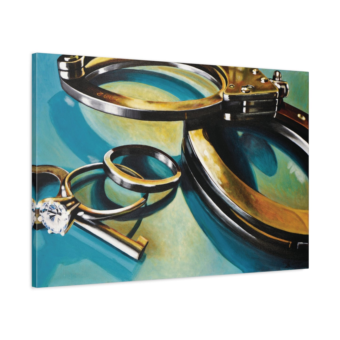 Cop Life- Police Officer Law Enforcement Cuffs Hero Art Print, 1.25" Stretched Matte Canvas Style