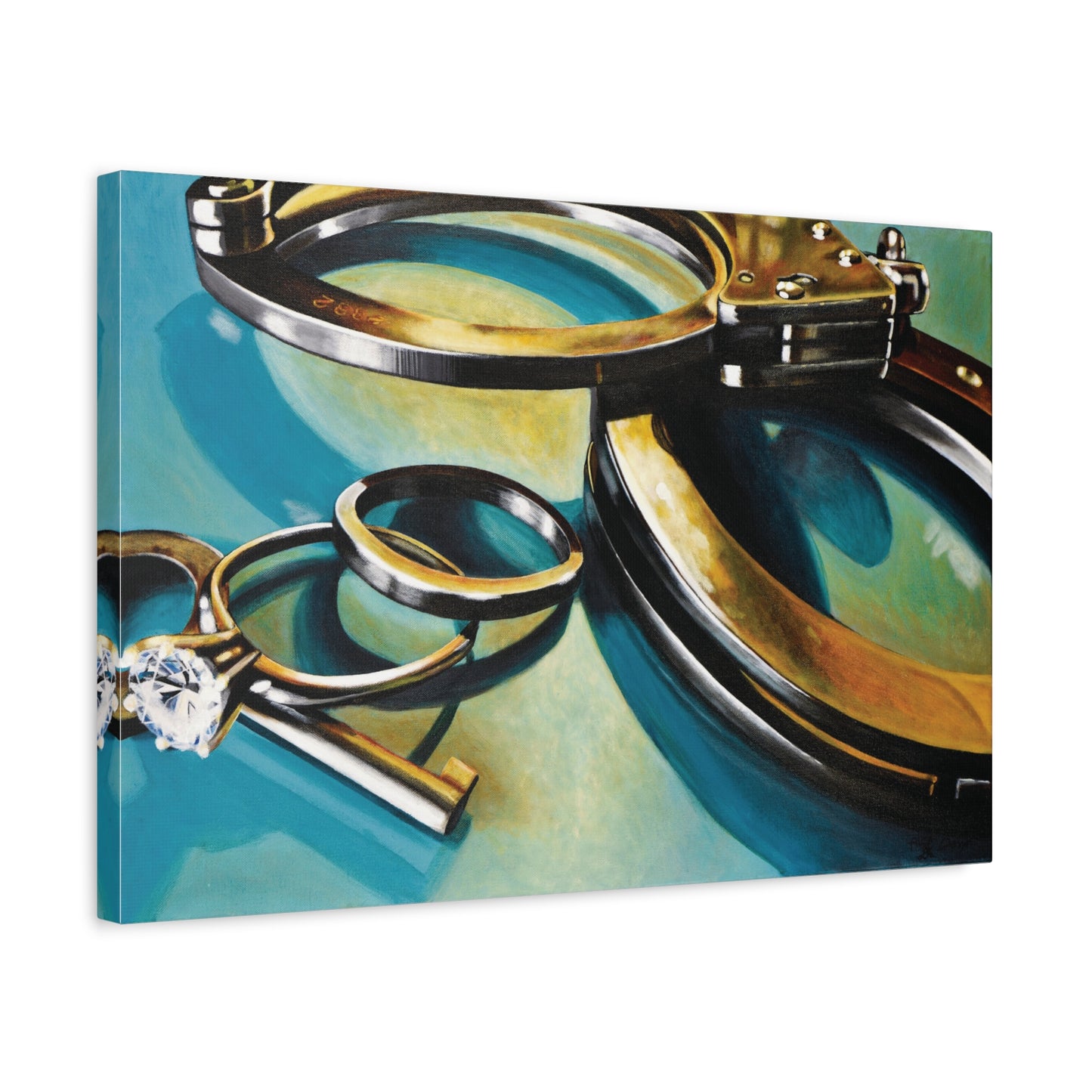 Cop Life- Police Officer Law Enforcement Cuffs Hero Art Print, 1.25" Stretched Matte Canvas Style