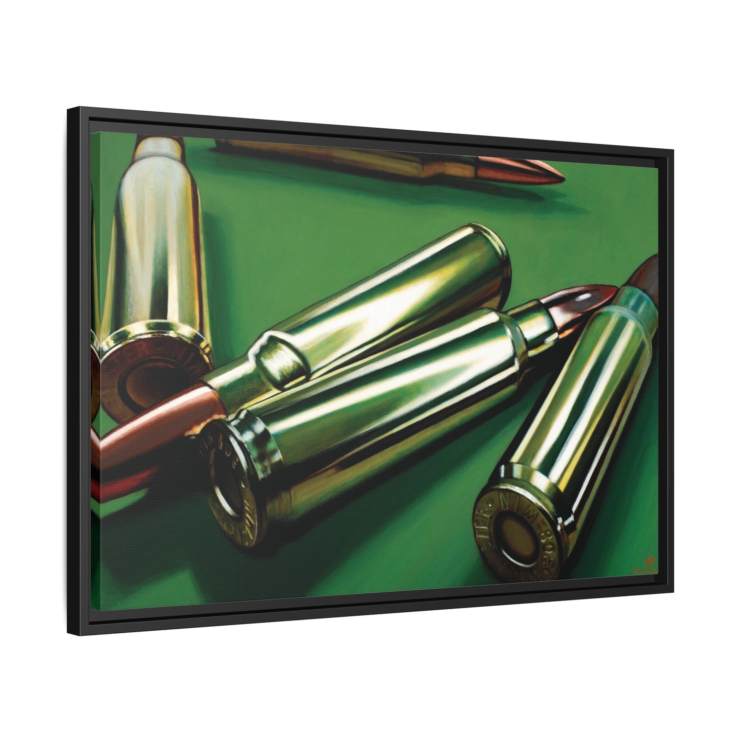 Sniper- Bullets Rifle Gun Collector Military SWAT Hero Art Print, Framed 1.25" Matte Canvas Style