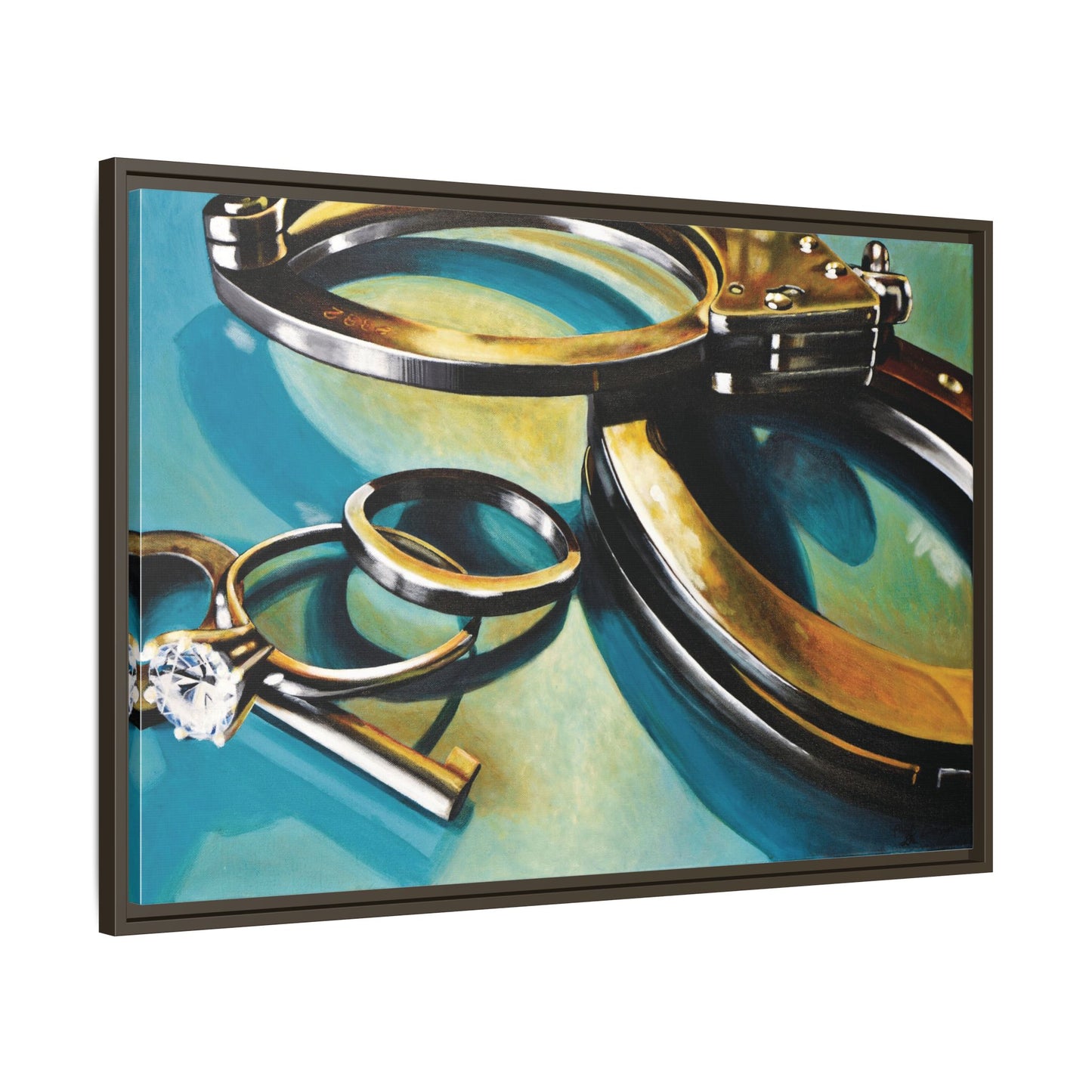 CopLife- Police Officer Law Enforcement Cuffs Hero Art Print, Framed 1.25" Matte Canvas Style