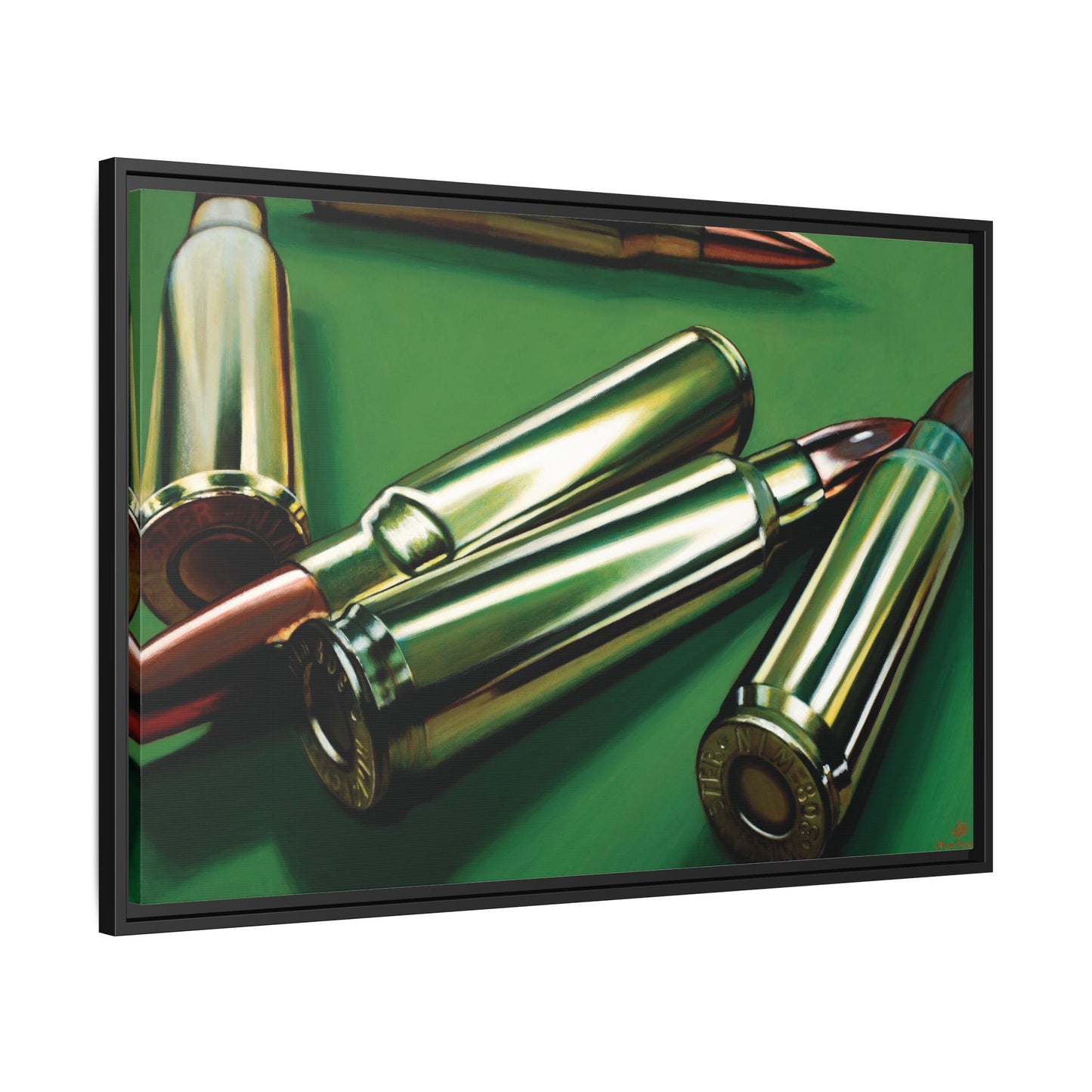 Sniper- Bullets Rifle Gun Collector Military SWAT Hero Art Print, Framed 1.25" Matte Canvas Style