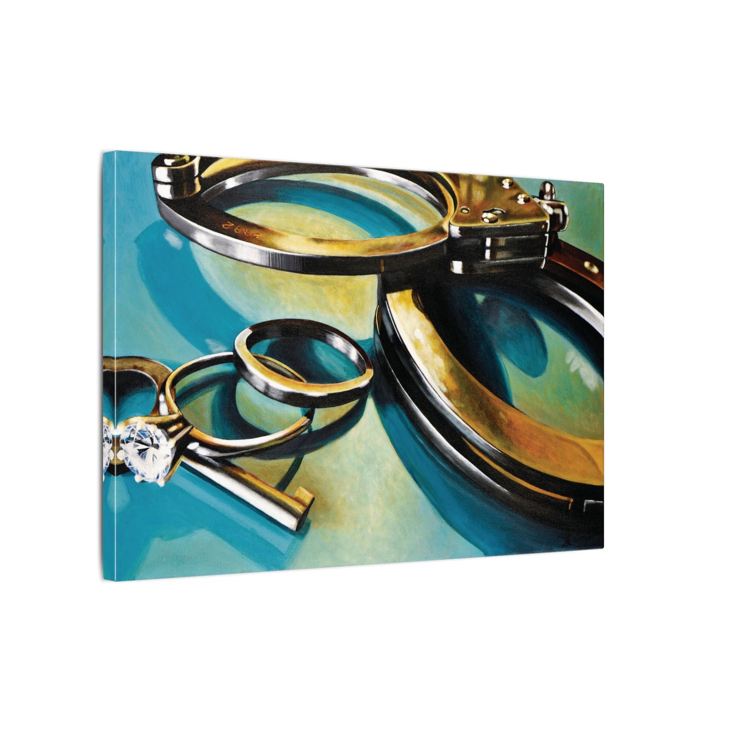 Cop Life- Police Officer Law Enforcement Cuffs Hero Art Print,  0.75" Matte Canvas Style