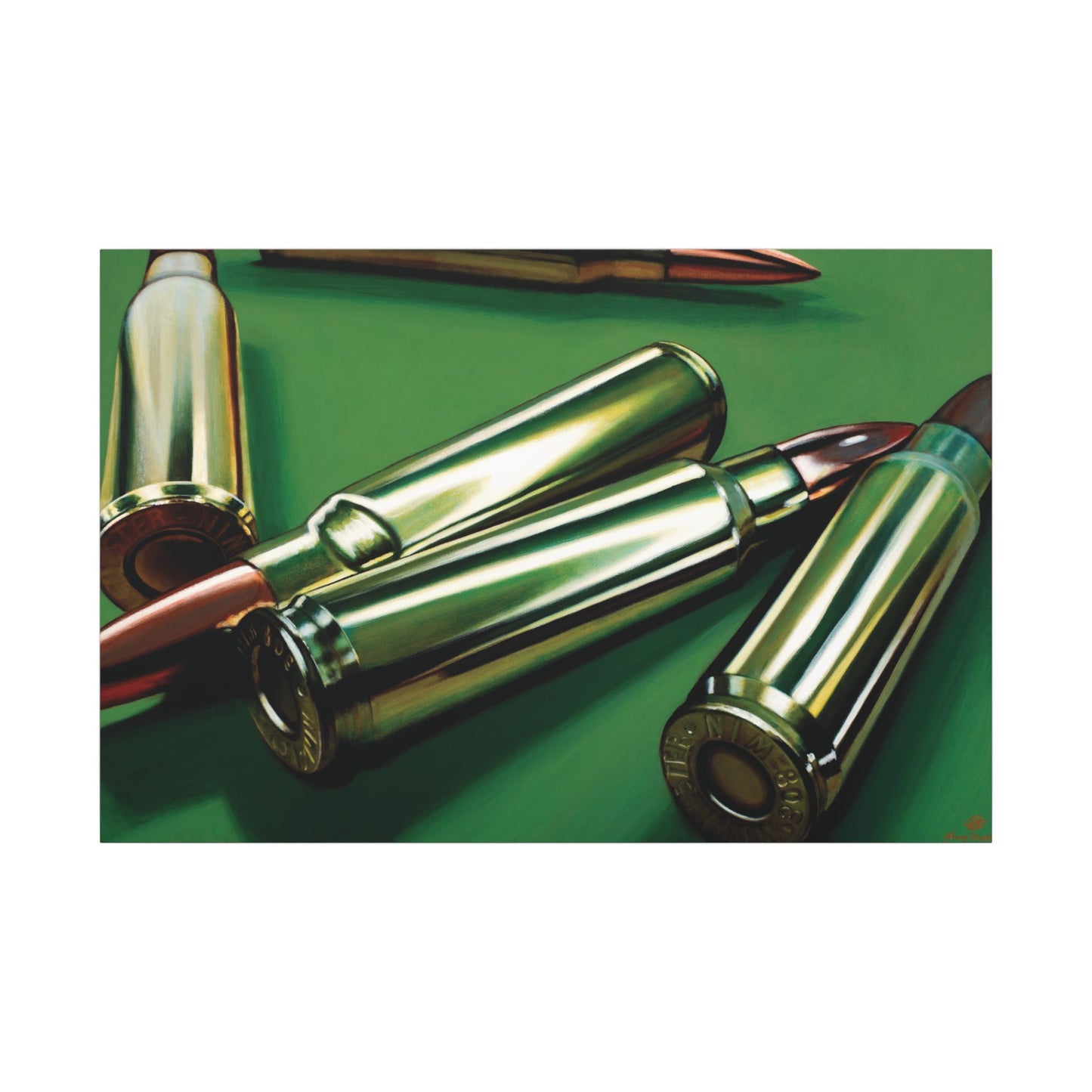 Sniper- Bullets Rifle Gun Collector Military SWAT Hero Art Print, 0.75" Stretched Matte Canvas Style