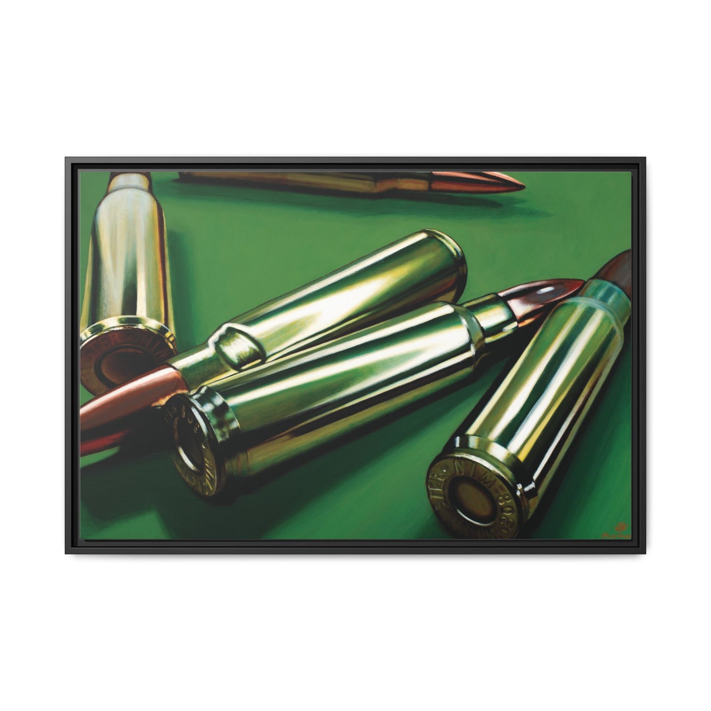 Sniper- Bullets Rifle Gun Collector Military SWAT Hero Art Print, Framed 1.25" Matte Canvas Style