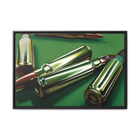 Sniper- Bullets Rifle Gun Collector Military SWAT Hero Art Print, Framed 1.25" Matte Canvas Style