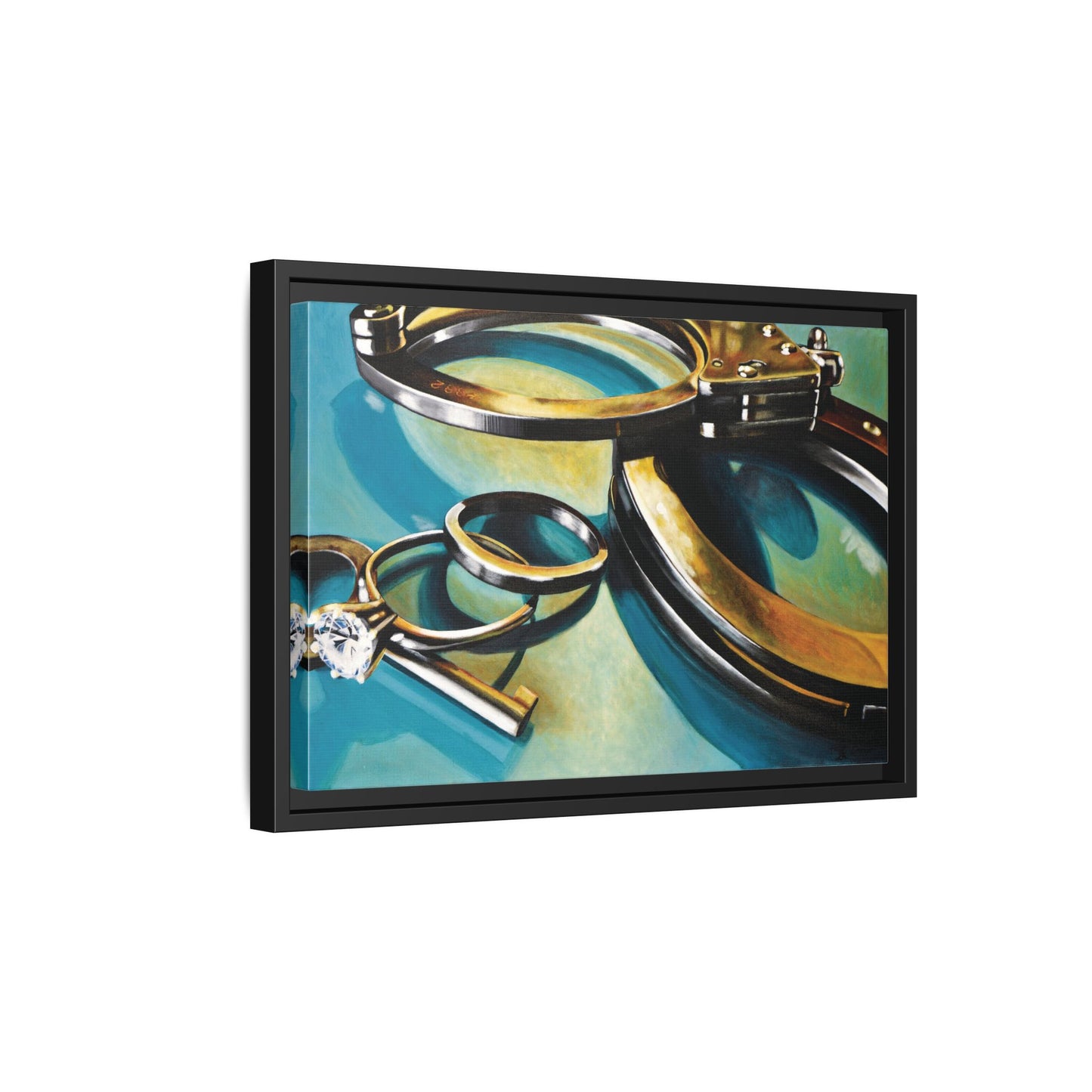 CopLife- Police Officer Law Enforcement Cuffs Hero Art Print, Framed 1.25" Matte Canvas Style