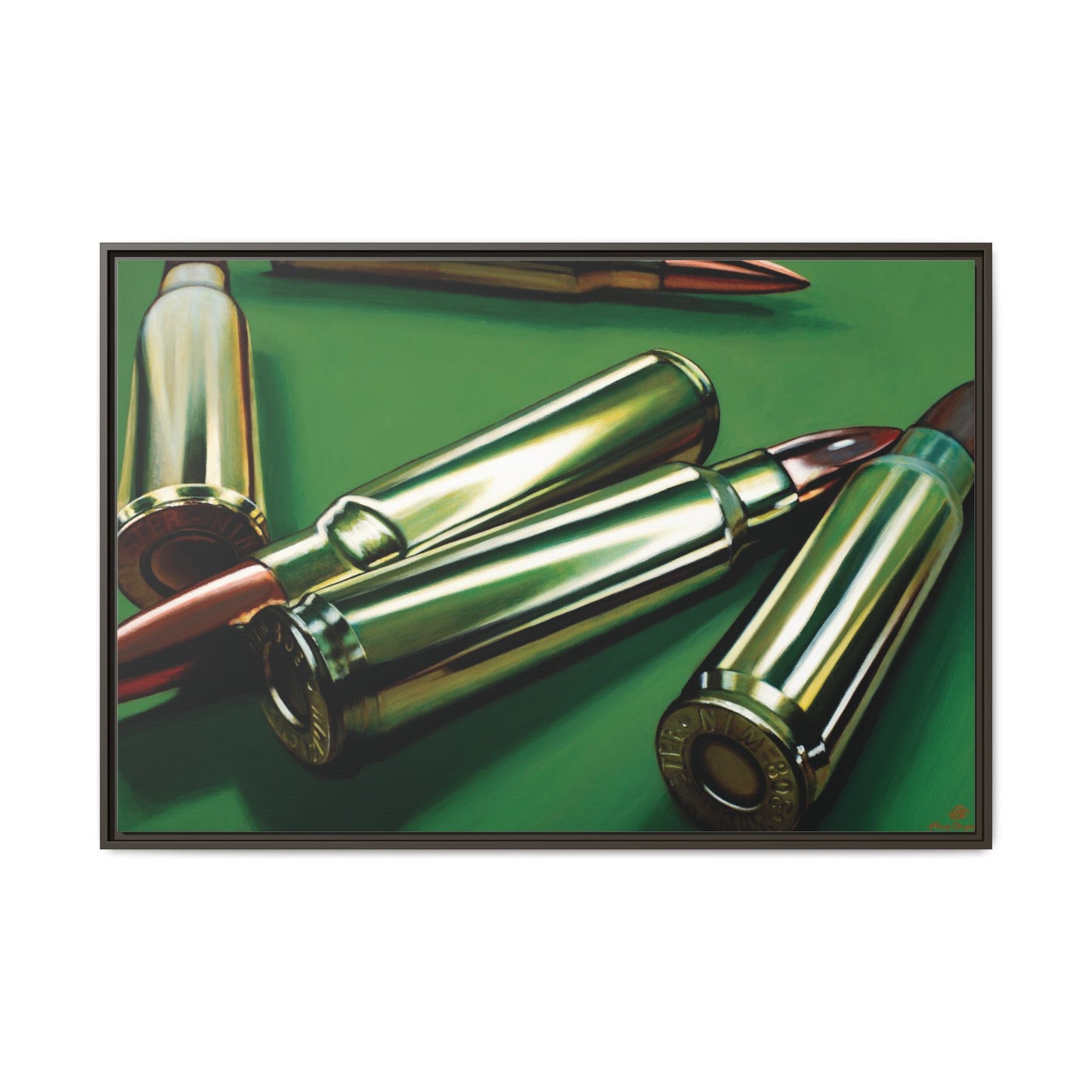 Sniper- Bullets Rifle Gun Collector Military SWAT Hero Art Print, Framed 1.25" Matte Canvas Style