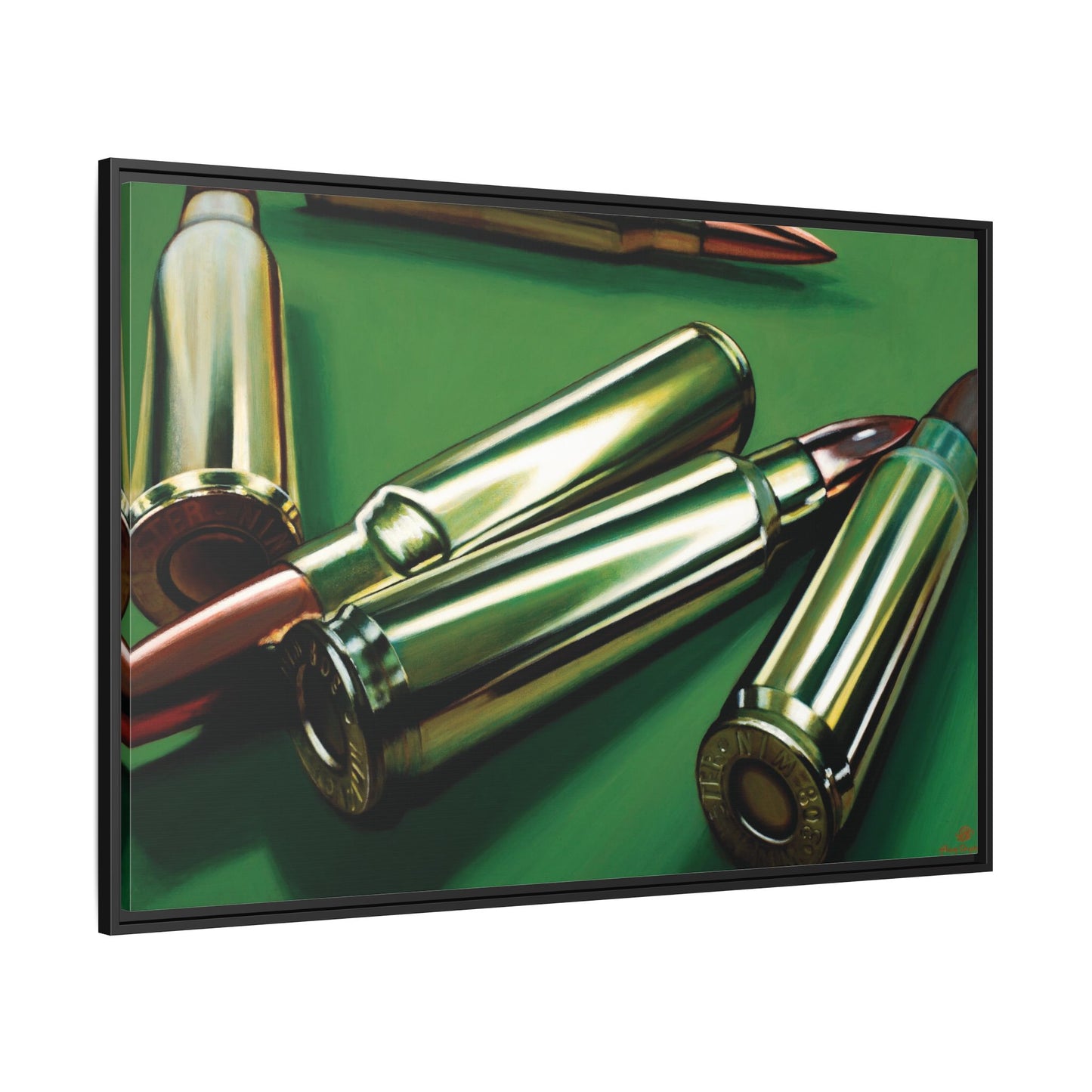 Sniper- Bullets Rifle Gun Collector Military SWAT Hero Art Print, Framed 1.25" Matte Canvas Style