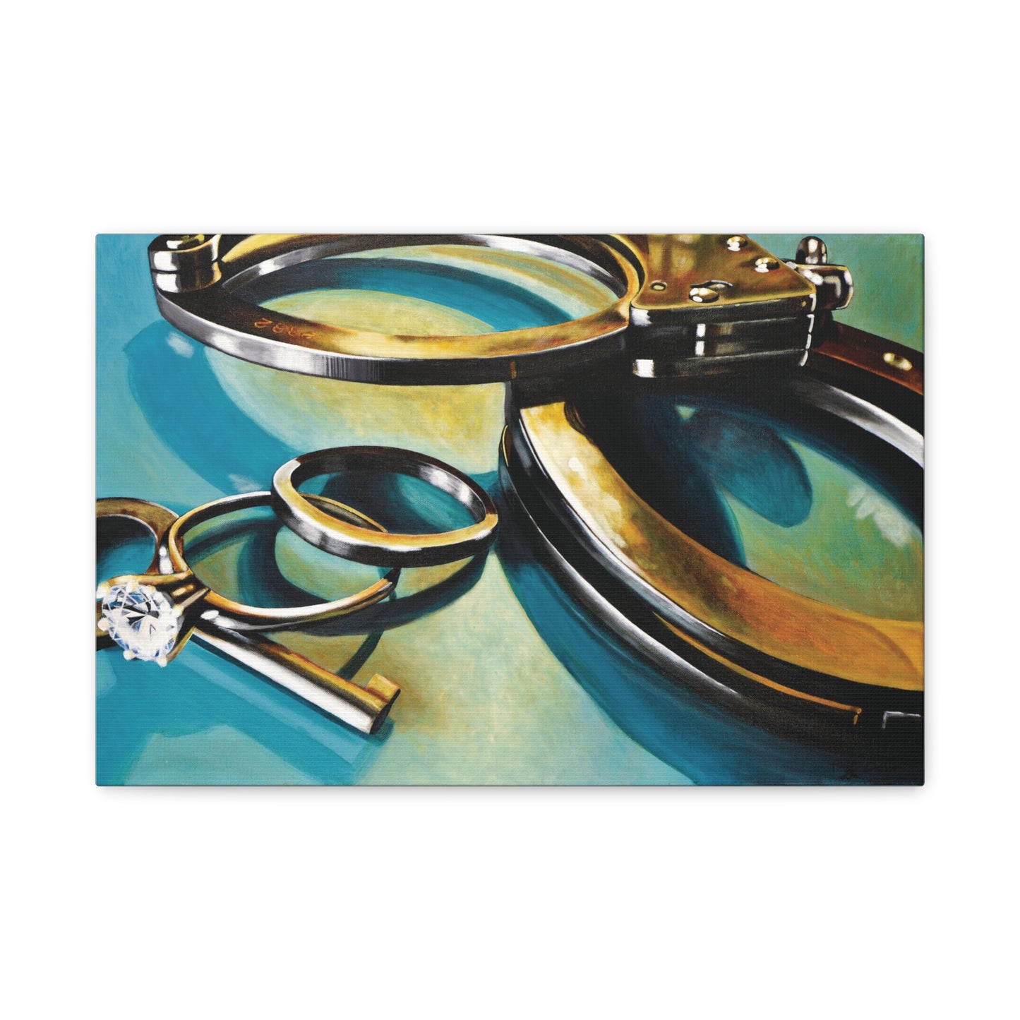 Cop Life- Police Officer Law Enforcement Cuffs Hero Art Print, 1.25" Stretched Matte Canvas Style