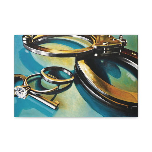 Cop Life- Police Officer Law Enforcement Cuffs Hero Art Print, 1.25" Stretched Matte Canvas Style