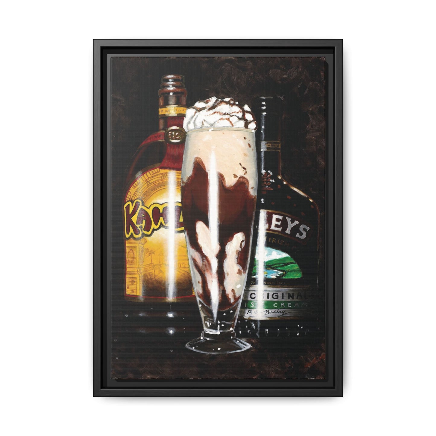 The Larry- Kaulua Baileys Mudslide Art Print, Framed 1.25" Matte Canvas Style