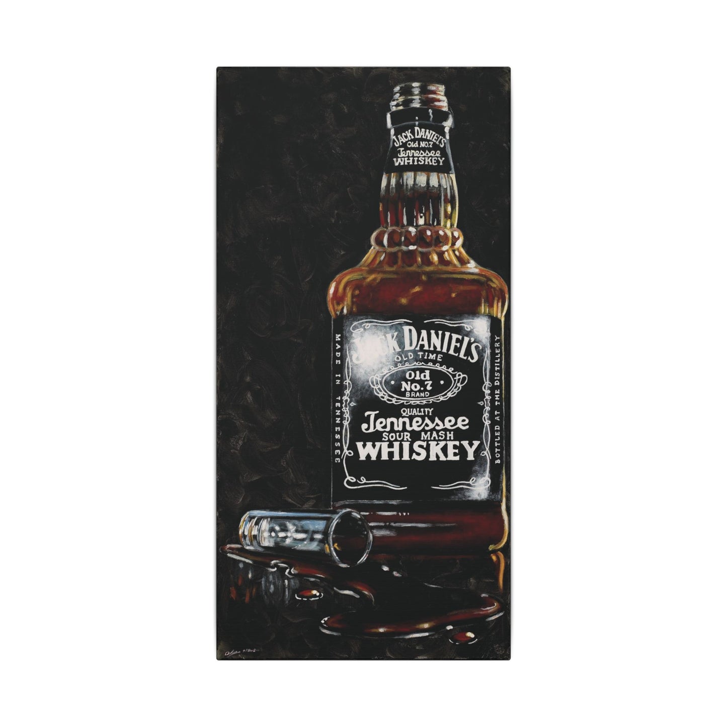 The Frank- Jack Daniels Whiskey Alcohol Art Print, 0.75" Stretched Matte Canvas Style