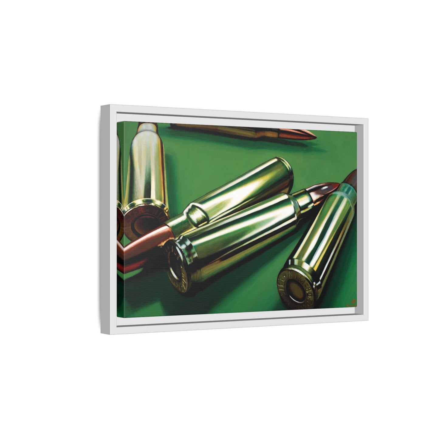 Sniper- Bullets Rifle Gun Collector Military SWAT Hero Art Print, Framed 1.25" Matte Canvas Style