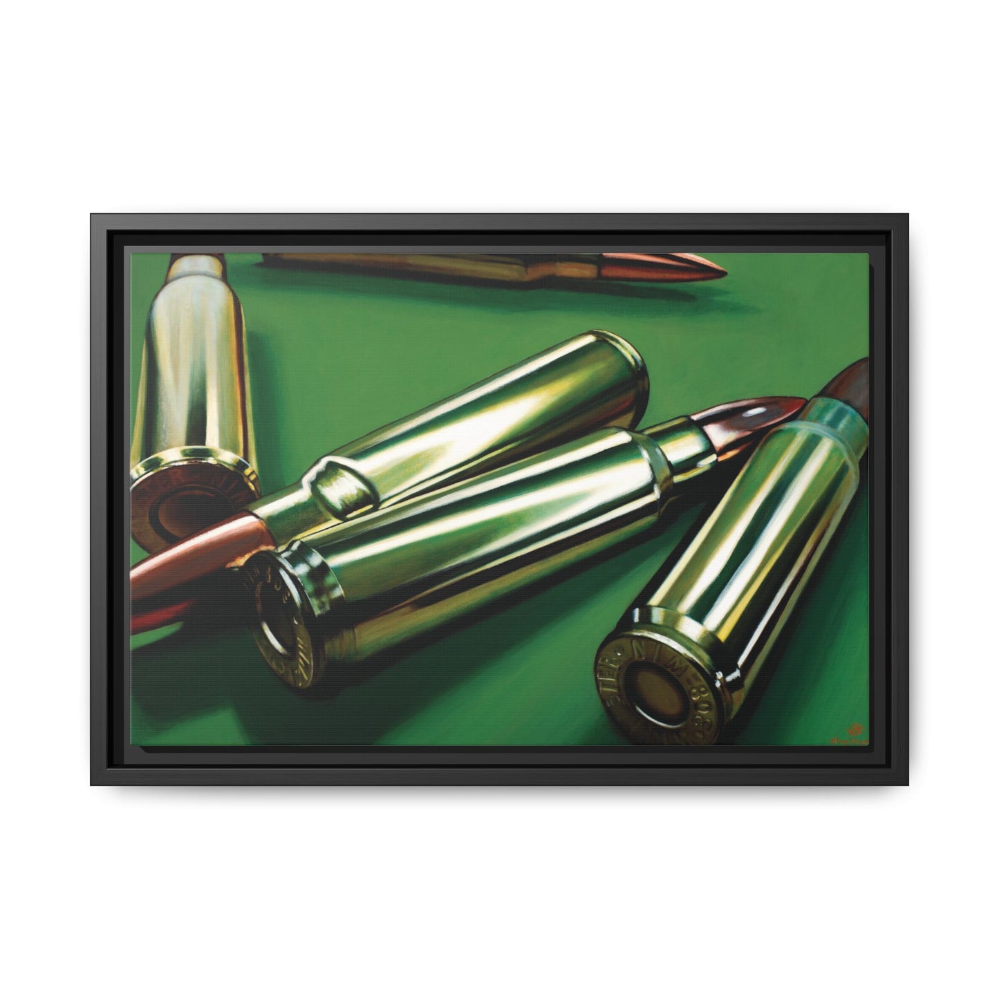 Sniper- Bullets Rifle Gun Collector Military SWAT Hero Art Print, Framed 1.25" Matte Canvas Style