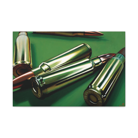 Sniper- Bullets Rifle Gun Collector Military SWAT Hero Art Print, 1.25" Stretched Matte Canvas Style