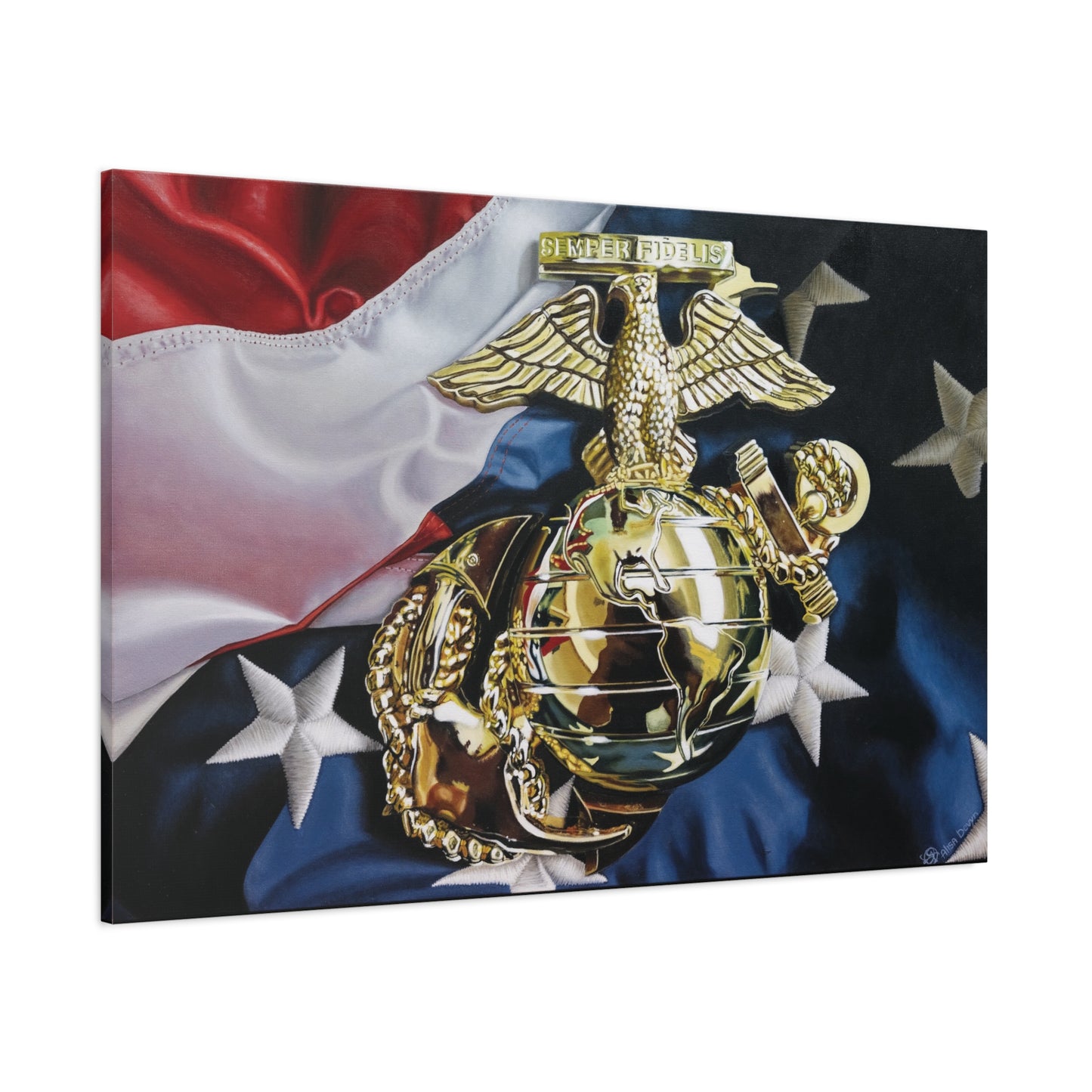 The Marine- Military Merchant Marine Corps Soldier Hero Americana 1.25" Stretched Canvas Patriotic Canvas Wall Art, Military Decor, Veteran Tribute, Home Decor, Gift for Veterans