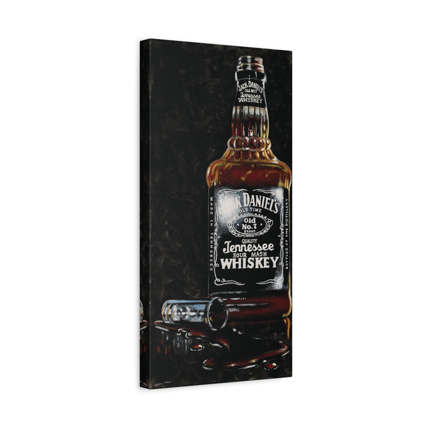 The Frank- Jack Daniels Whiskey Alcohol Art Print, 1.25" Stretched Matte Canvas Style